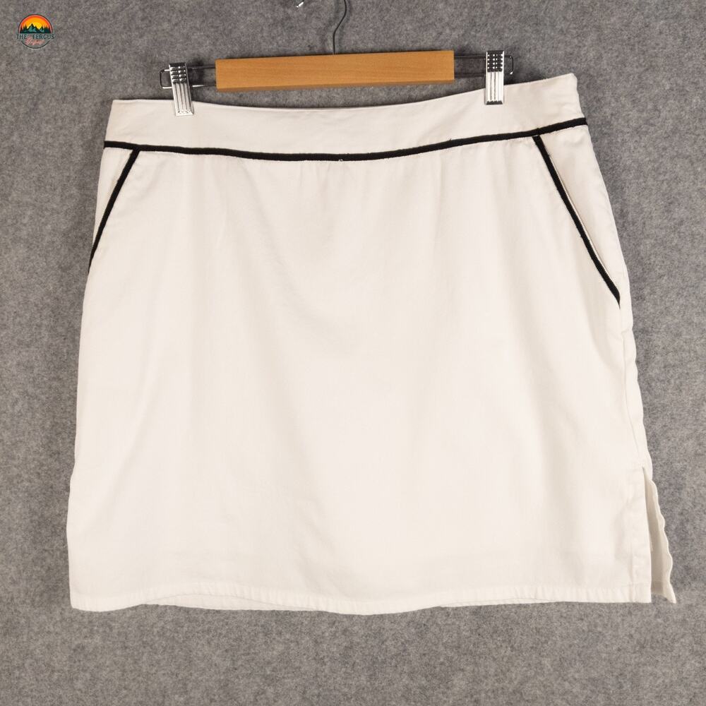Charter Club Mini Skort White Cotton Blend Tenniscore Nautical Women's Size 14